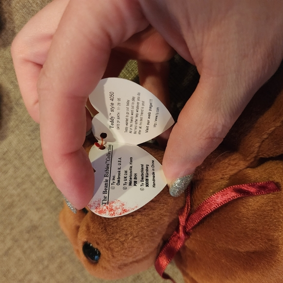 Lot of 4 TY Beanie Babies - Bears (Decade, Curly, Teddy, & Dazzler) 3 w/ Tags - Picture 8 of 15